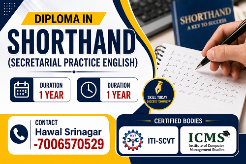 One Year Diploma In Stenography (Shorthand & Typing)