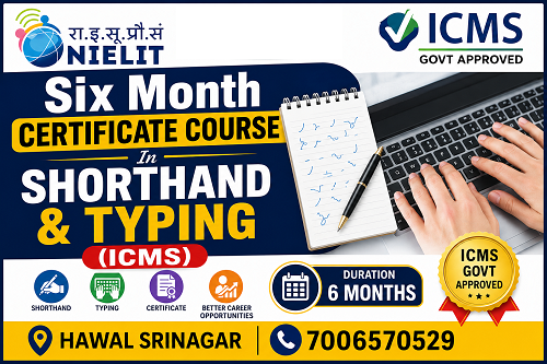Six Month Certificate Course In Shorthand and Typing